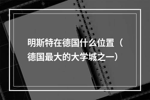 明斯特在德国什么位置（德国最大的大学城之一）