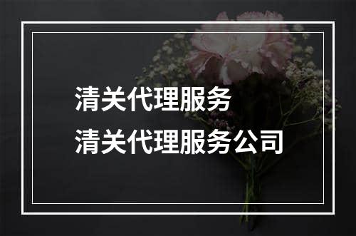 清关代理服务  清关代理服务公司