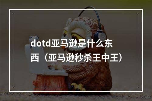 dotd亚马逊是什么东西（亚马逊秒杀王中王）