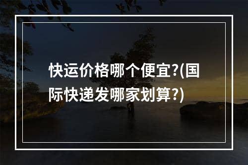 快运价格哪个便宜?(国际快递发哪家划算?)