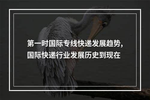 第一时国际专线快递发展趋势,国际快递行业发展历史到现在