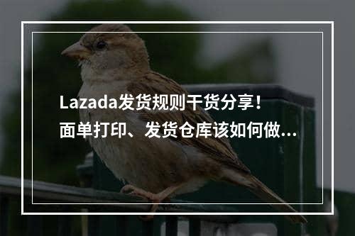 Lazada发货规则干货分享！面单打印、发货仓库该如何做,lazada如何打包发货