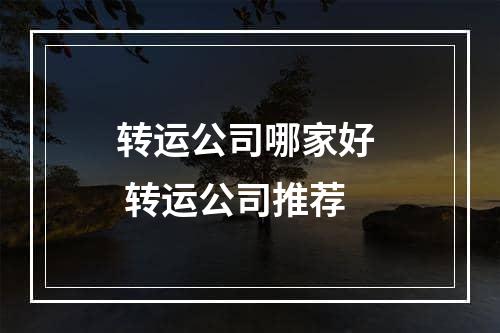 转运公司哪家好  转运公司推荐