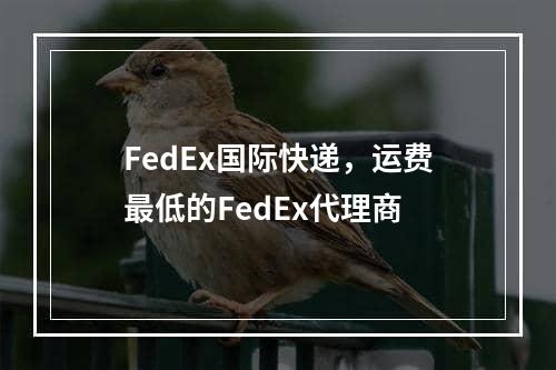 FedEx国际快递，运费最低的FedEx代理商