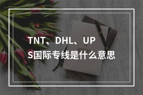 TNT、DHL、UPS国际专线是什么意思