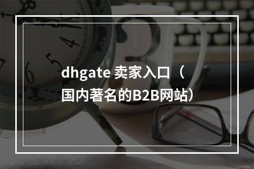 dhgate 卖家入口（国内著名的B2B网站）