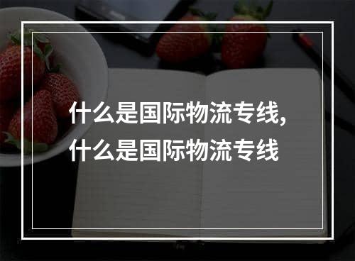 什么是国际物流专线,什么是国际物流专线