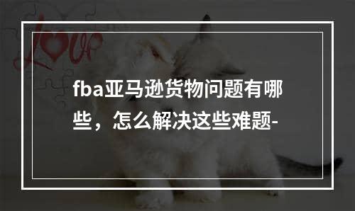 fba亚马逊货物问题有哪些，怎么解决这些难题-