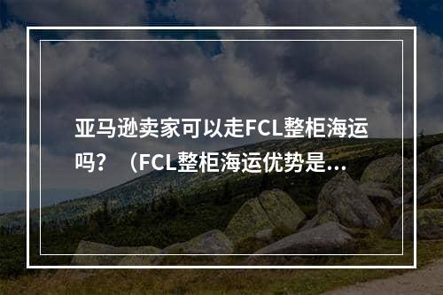 亚马逊卖家可以走FCL整柜海运吗？（FCL整柜海运优势是什么）