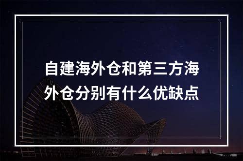 自建海外仓和第三方海外仓分别有什么优缺点