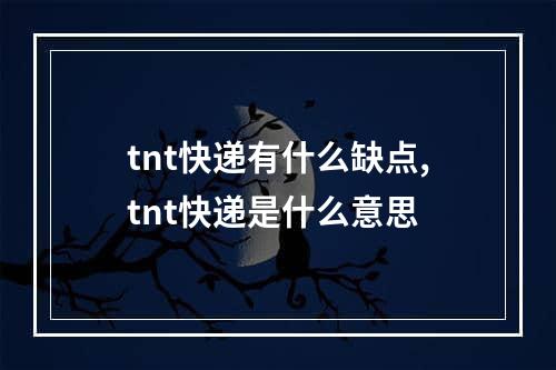 tnt快递有什么缺点,tnt快递是什么意思