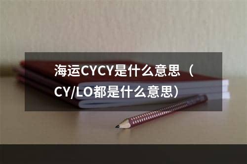 海运CYCY是什么意思（CY/LO都是什么意思）