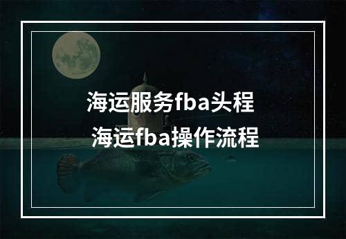 海运服务fba头程  海运fba操作流程