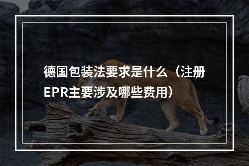 德国包装法要求是什么（注册EPR主要涉及哪些费用）