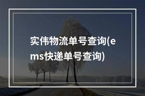 实伟物流单号查询(ems快递单号查询)