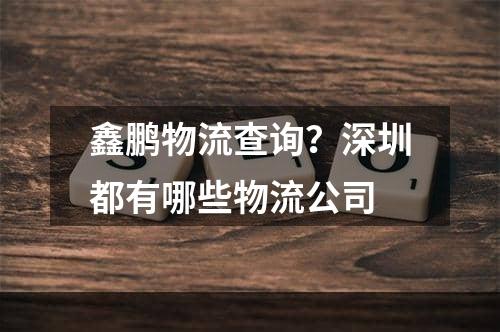 鑫鹏物流查询？深圳都有哪些物流公司