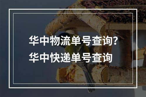 华中物流单号查询？华中快递单号查询