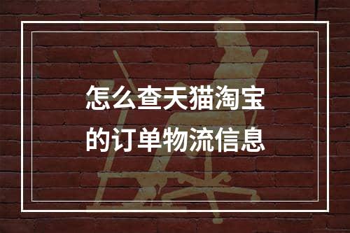 怎么查天猫淘宝的订单物流信息