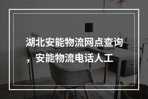 湖北安能物流网点查询，安能物流电话人工