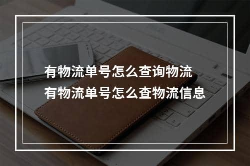 有物流单号怎么查询物流 有物流单号怎么查物流信息