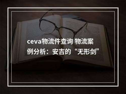 ceva物流件查询 物流案例分析：安吉的“无形剑”