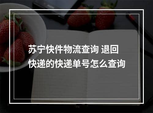 苏宁快件物流查询 退回快递的快递单号怎么查询