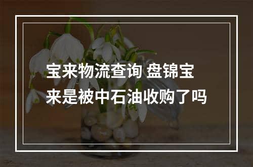 宝来物流查询 盘锦宝来是被中石油收购了吗