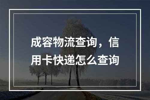 成容物流查询，信用卡快递怎么查询