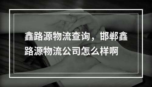 鑫路源物流查询，邯郸鑫路源物流公司怎么样啊